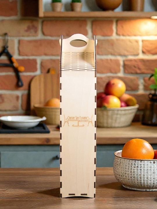 Cassetta bottiglia in legno