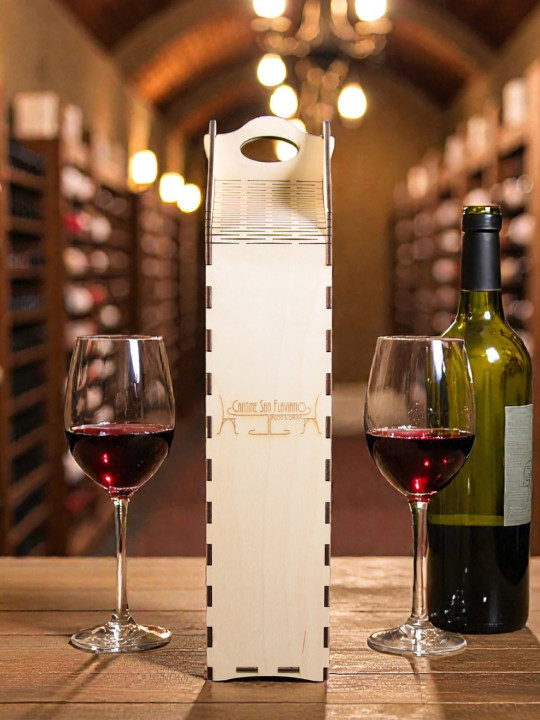 Cassetta bottiglia in legno