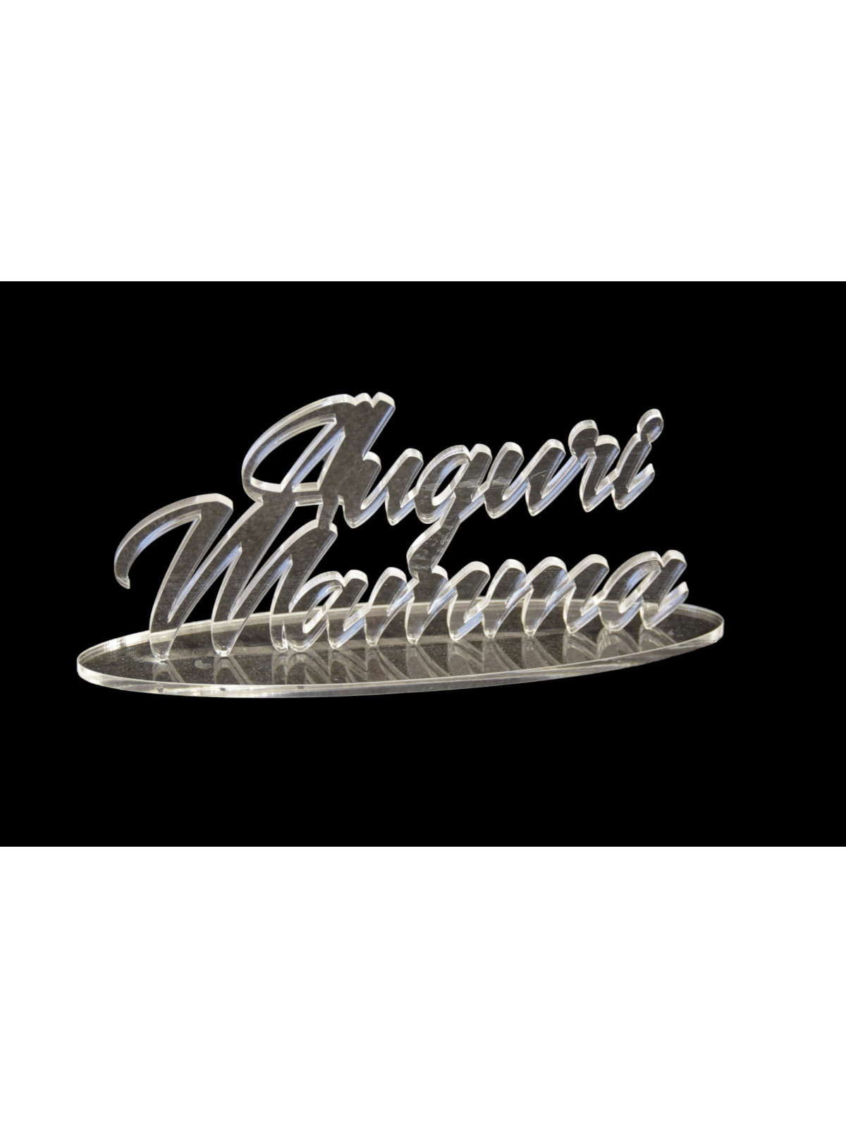 Scritta in plexiglass "auguri mamma"
