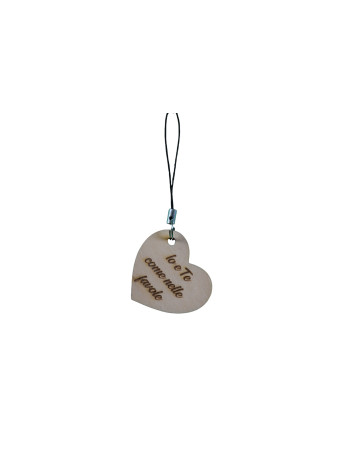Ciondolo a cuore in legno