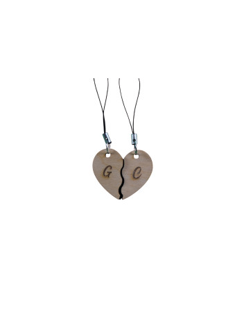 Cuore in legno con iniziali