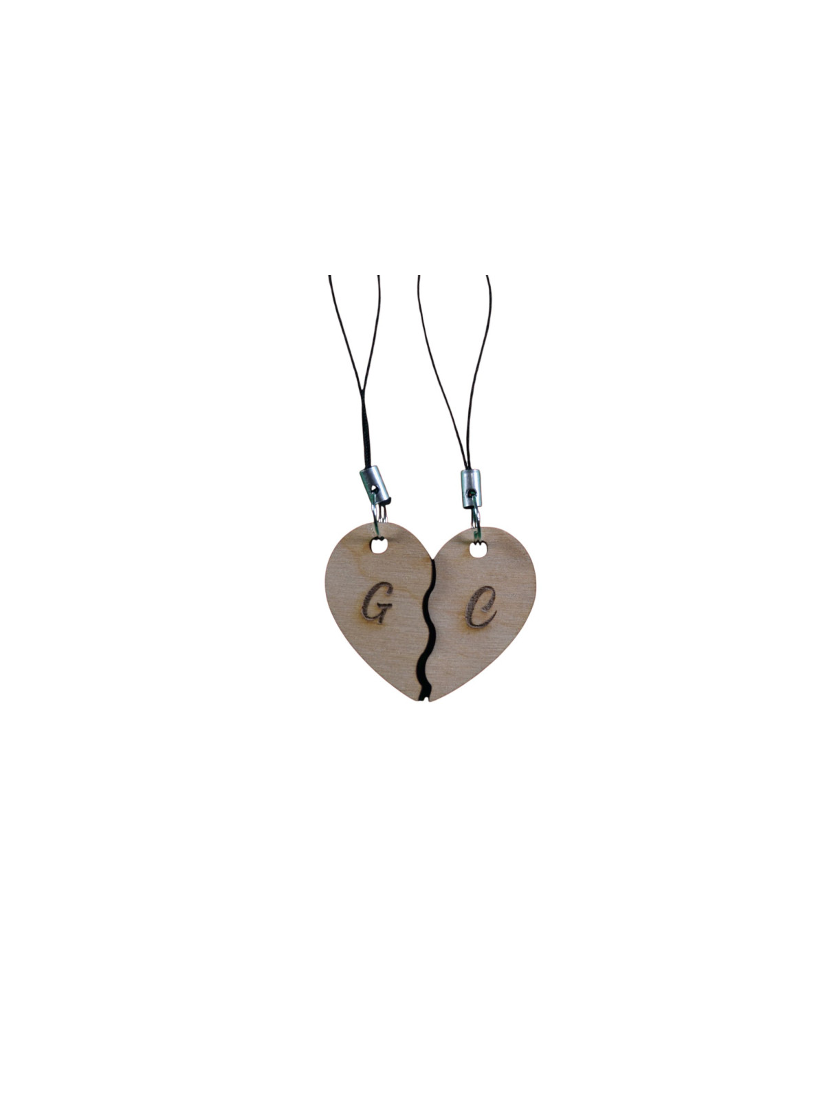 Cuore in legno con iniziali