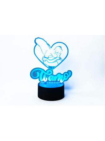 Lampada da tavolo San Valentino in plexiglass con base luminosa