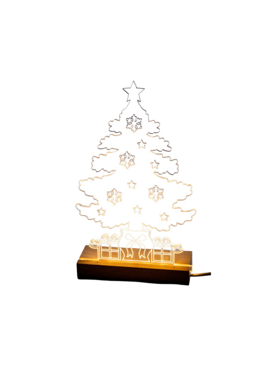 albero di natale in plexiglas con base luminosa