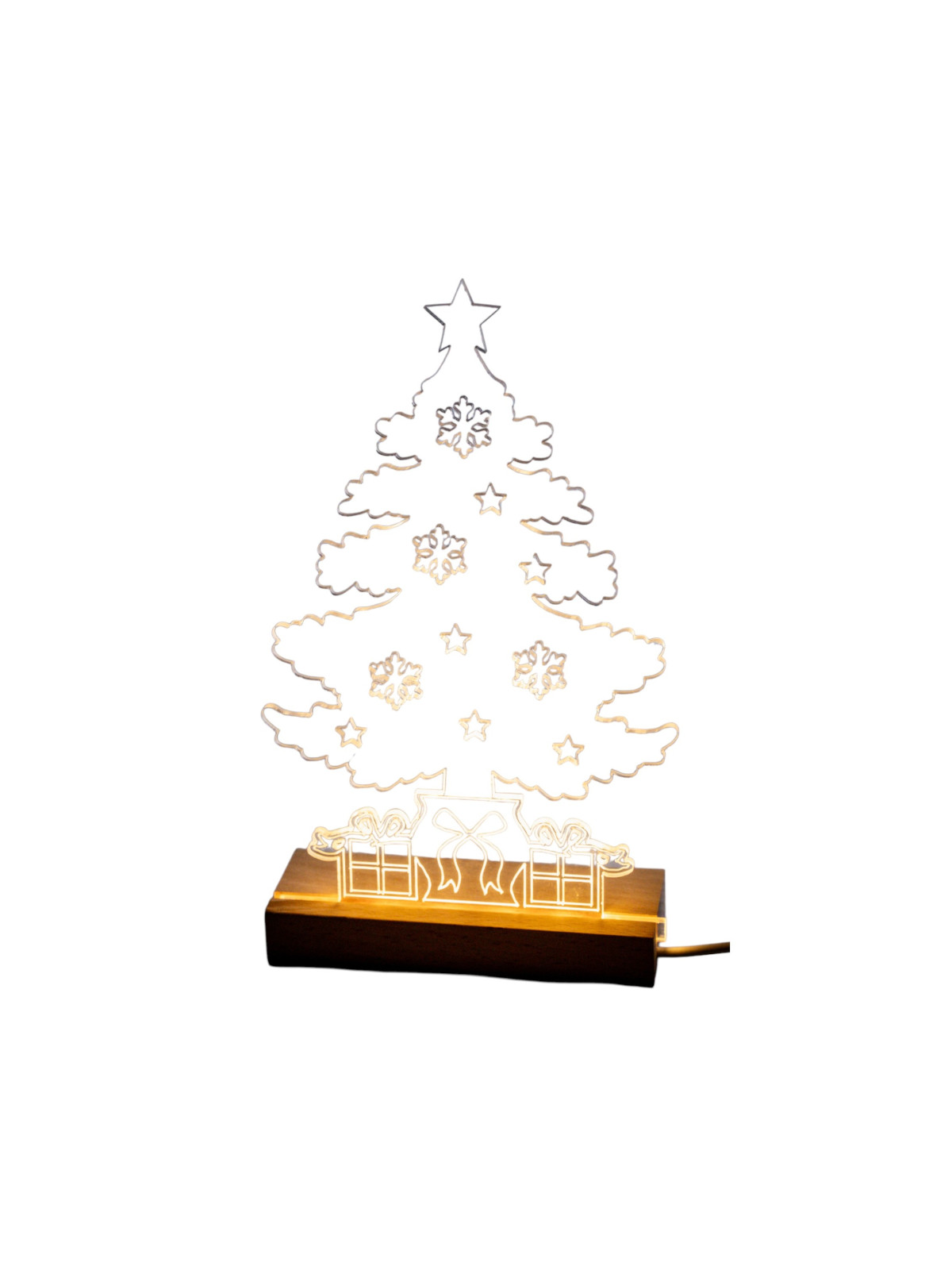 albero di natale in plexiglas con base luminosa