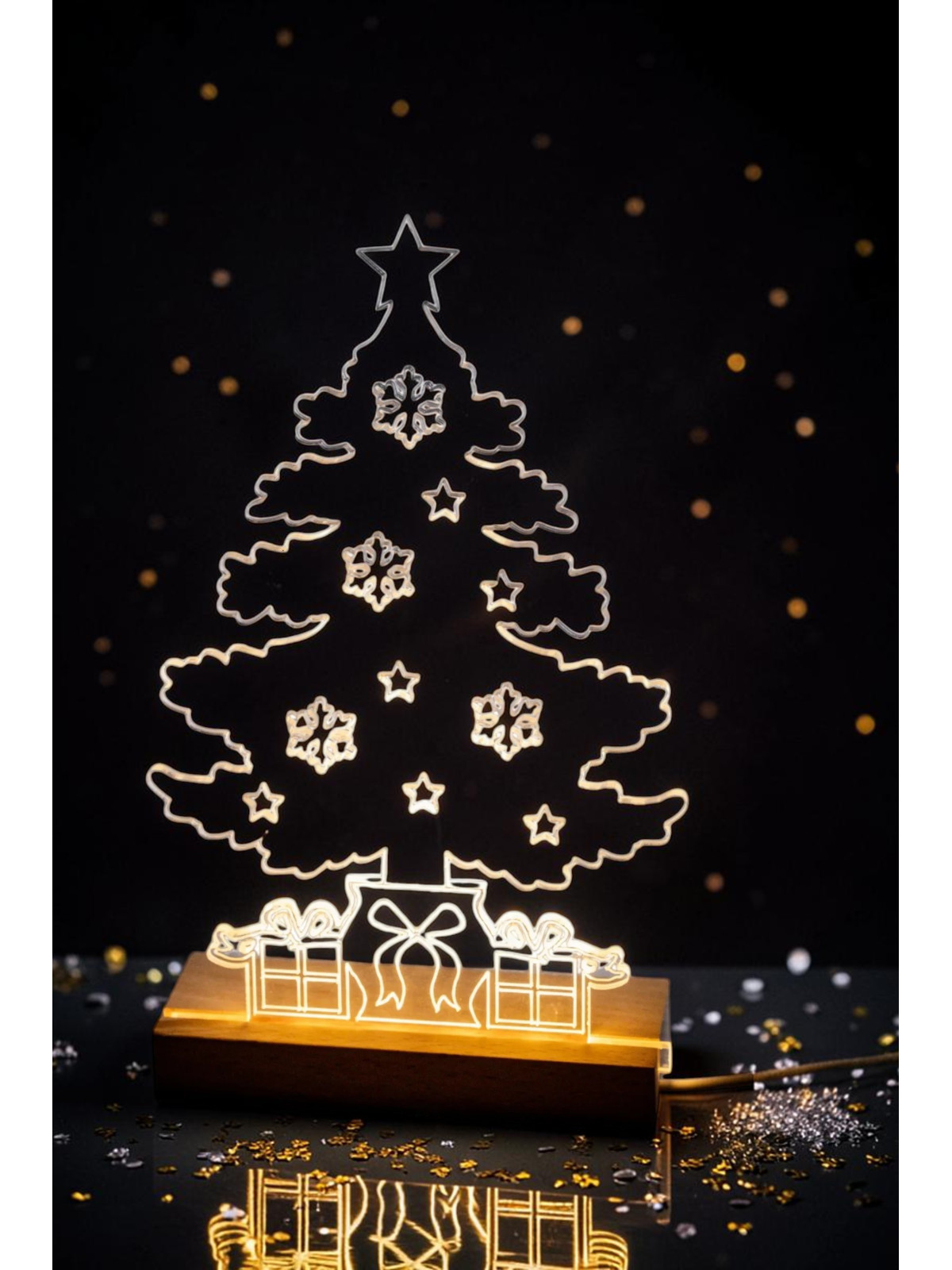 albero di natale in plexiglas con base luminosa
