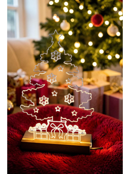 albero di natale in plexiglas con base luminosa